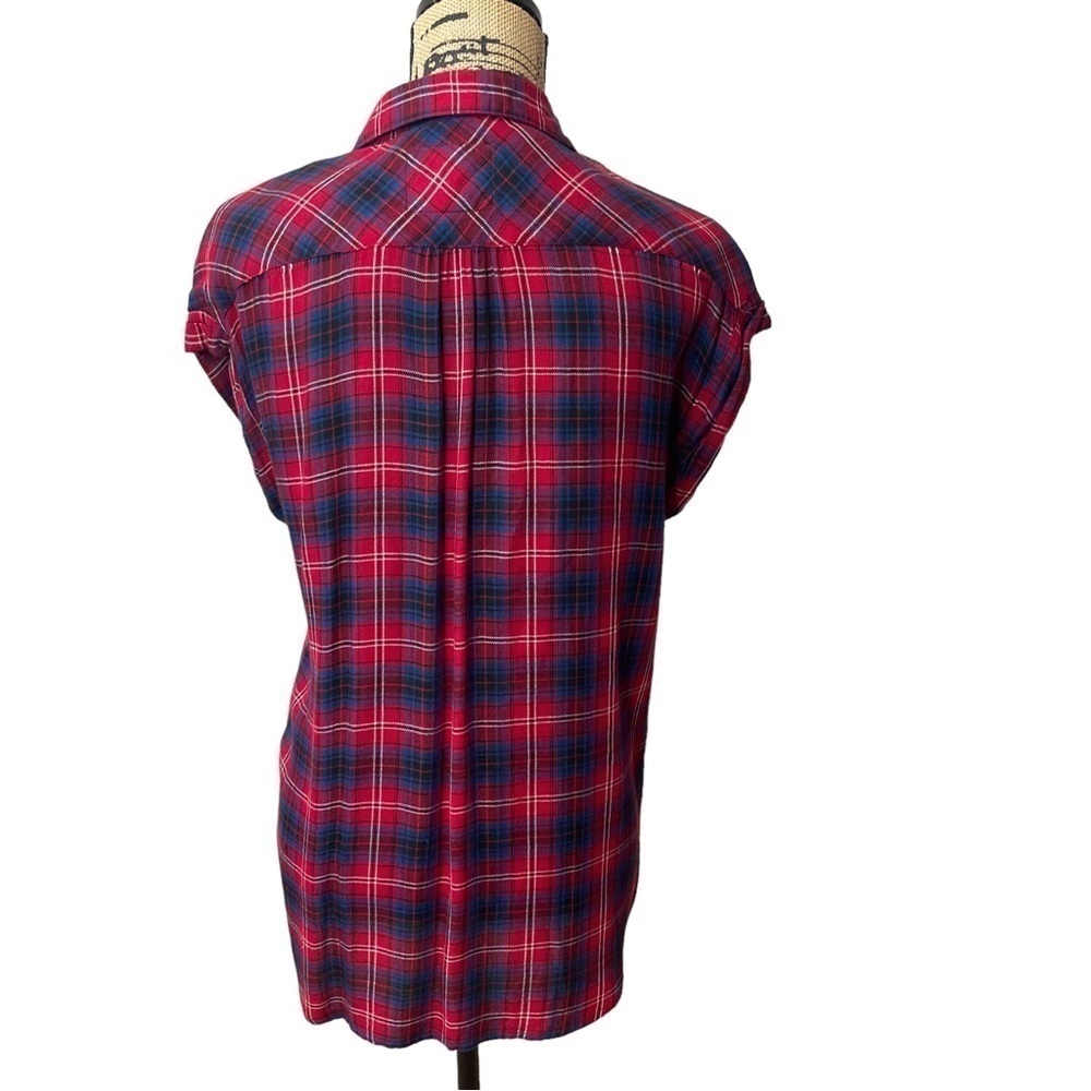 Rails Plaid Short Sleeve Flannel Soft Top Size Small - Picture 7 of 10